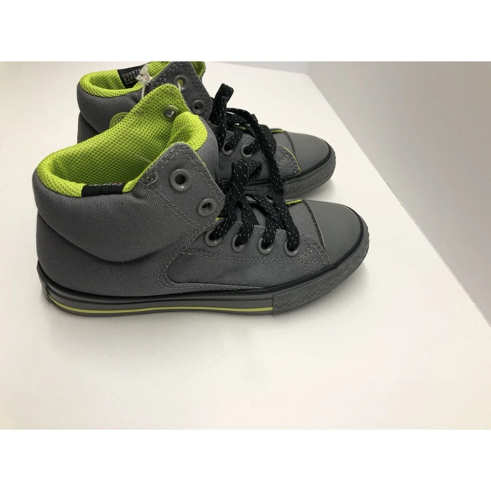 Converse‎ RARE Colorway High Top Boy's Sneakers Grey and Lime Green Mens Size 1